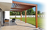 Wood pergola for sun protection